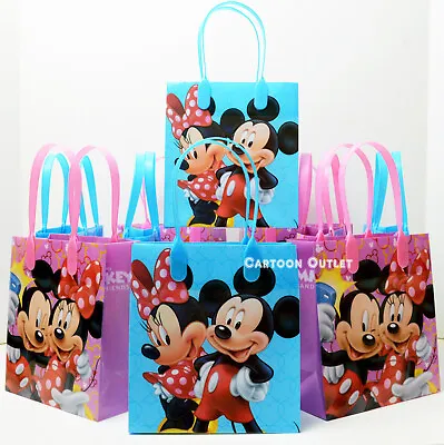 Disney Mickey Mouse Minnie 12 Pcs Party Goody Party Favor Reusable Gift Bags • $14.24