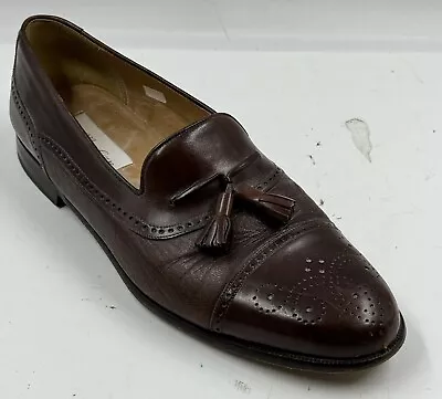 Mezlan Havana Men's Shoes Sz 10.5 M Brown Leather Cap Toe Tassel Brogue Loafers • $62.99