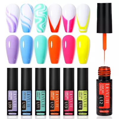 £3.99 • Buy Nail Liner Gel Polish French Manicure Solid Colours Glitter Painting Line UV/LED