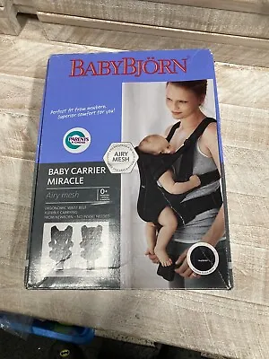Baby Bjorn Baby Carrier Miracle Airy Mesh - Black  • £40.99