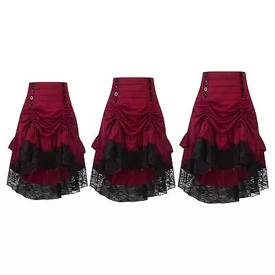 Women's Gothic Skirt Steampunk Skirt Pirate Costume Vintage Style Long Maxi • $42.98