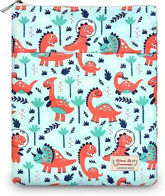 9''x11'' Book Sleeve Zipper Book Cover Book Protector Pouch-DINOSAUR PRINT FABRI • $14.20