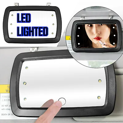 LED LIghted Car Sun Visor Vanity Mirror Clip On Makeup Sunshade Light Universal. • $12.85