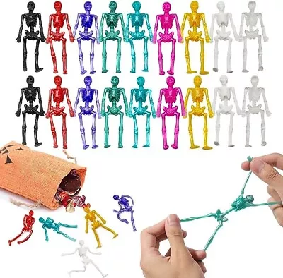 54 PCS Halloween Strechy Skeleton Toys Assorted Color Squishy For Party Favors • $18.99