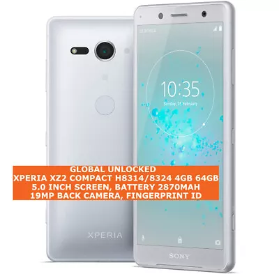 $727.79 • Buy SONY XPERIA XZ2 COMPACT H8314/H8324 4gb 64gb 19mp Fingerprint 5.0  Android LTE