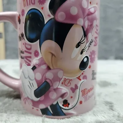 Disney Minnie Mouse Diva Raised 3-D Embossed Jerry Leigh Pink Coffee Cup • $8.90