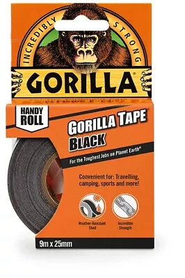 Duck Duct Gaffa Gaffer Tape Waterproof Cloth Strong Black Gorrila Glue 25mm X 9m • £4.86