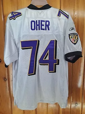 Michael Oher Baltimore Ravens White Jersey Reebok Mens 52 # 74 Stitched Field • $34.99