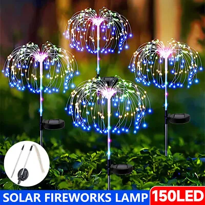 150 LED Solar Firework Lights Outdoor Waterproof Path Lawn Garden Decor Lamp US • $32.79