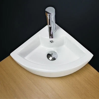 £34.99 • Buy Basin Sink Corner Countertop Cloakroom Wall Mounted Hung Ceramic C659A