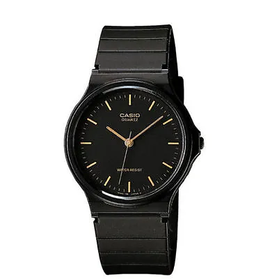 Casio MQ24-1E Men's Black Resin Watch Analog Water Resistant 34MM Case • $16.55