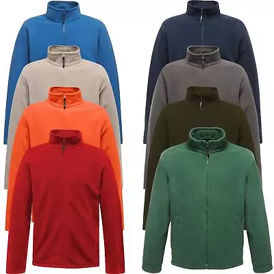 Mens Ex-Brand Fleece Jacket Full Zip Up Outdoor Warm Micro Polar Anti Pill Work • £10.99