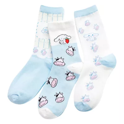  3 Pairs Embroidery Cow -calf Socks Adorable Print Personality • £10.29
