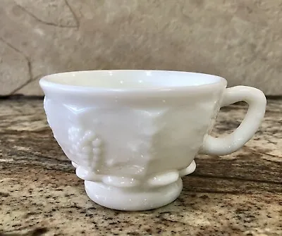 Vintage Westmoreland Milk Glass Paneled Grape Coffee Tea Cups MINT (7 Available) • $7.99