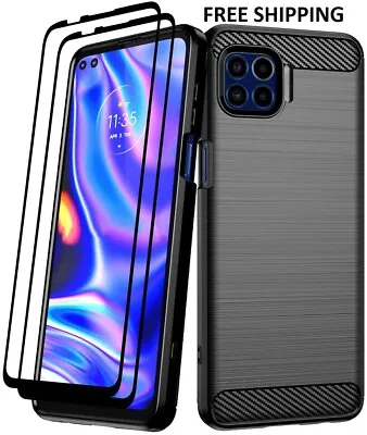 For Moto One 5G/5G UW/G 5G Plus Case+Tempered Glass Thin Shockproof TPU Bumper • $16.80