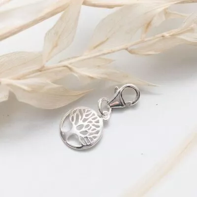 Silver Tree Charm 925 Sterling Clip On Charm For Bracelet Family Life Jewellery • £8.10