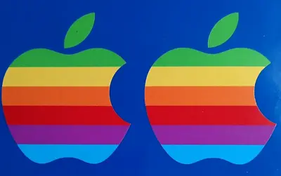 2X COMPATIBLE WITH APPLE MacBOOK RAINBOW RETRO COMPUTER LAPTOP VINYL STICKERS • £3.99