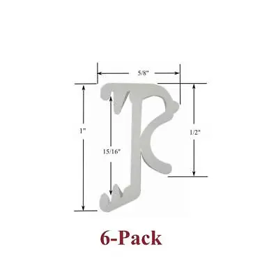 1  Single Slat WHITE VALANCE CLIPS For Horizontal Wood Or Mini Blinds (6-Pack) • $7.95