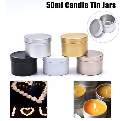 Candle Jars With Lid Bulk Round Candle Container Tins Empty Storage Box Ja-wq • £4.08