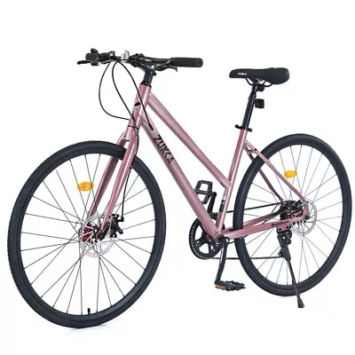 Hybrid Bike 700c Road Bike 7 Speed Adult Bicycle City Bike For Men Women Purple • $219.99