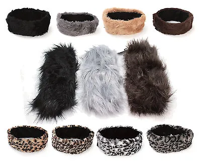 £3.49 • Buy Ladies Faux Fur Fashion Headband Fleece Lined Womens Ski Earwarmers Ear Muffs