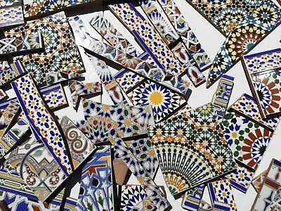 £9.95 • Buy  Moroccan Mosaic Offcut Zellige Style Tiles 1kg Random Design Wall Floor Maroc