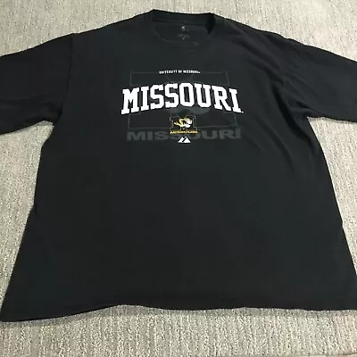 Missouri Tigers T Shirt Men's XL Black Majestic Extra Large NCAA Football Mizzou • $9