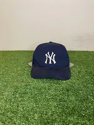 Vintage New York Yankees Hat Cap Snap Back Blue 90s Mens Outdoor Cap Retro • $34.99