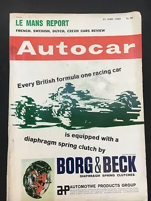 £4.99 • Buy Autocar Magazine 21 June 1963 Le Mans Simca 1300GL