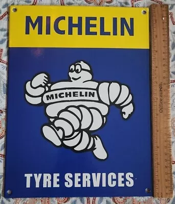 Mint Porcelain Michelin Man Tyre Service Sign Vintage Collectable • $80