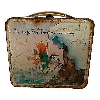 Vintage 1961 Ludwig Von Drake In Disneyland Metal Lunchbox (only) Walt Disney • $14.99