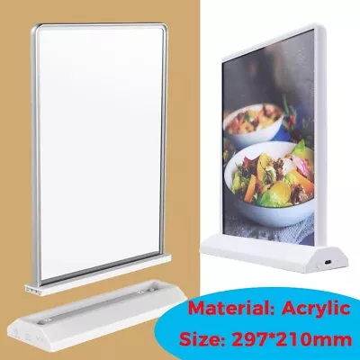 A4 Advertising Light Box Acrylic Flashing Led Ligh Menu Card Display Holder • $66.96