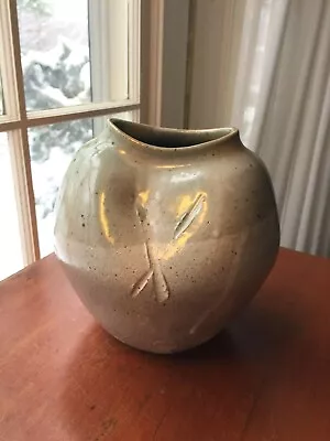 Signed Kathy Grace Studio Pottery Stoneware Vase   North Carolina • $49