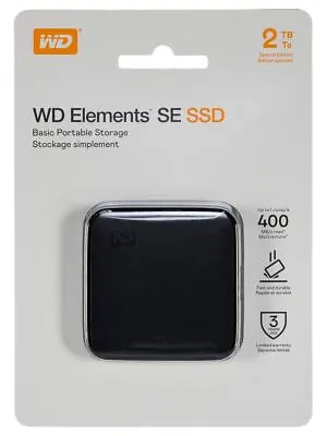 Western Digital 2TB WD Elements SE Portable USB 3.0 External SSD - 400MB/s • $251.95