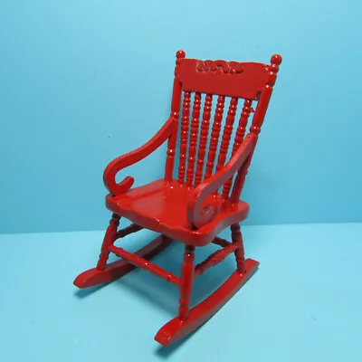 $12.99 • Buy Dollhouse Miniature Boston Rocking Chair With Spindle Back In Red T5961