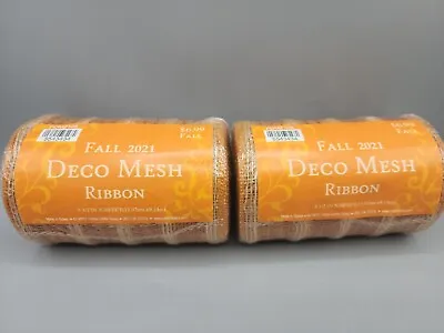 Lot Of 2 Fall Deco Mesh 5 1/2  X 30 Ft Fall Color Hobby Lobby Factory Sealed • $6.98