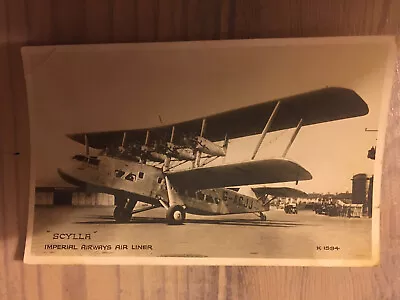 Scylla Imperial Airways Air Liner Aviation Postcard King George One Penny Stamp • £5