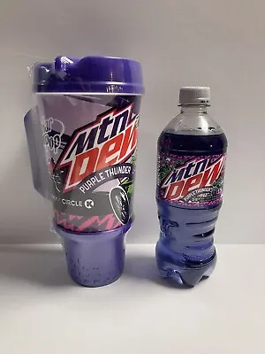 Mtn Dew Purple Thunder 20oz Soda And 32oz Mountain Dew Travel Mug • $50