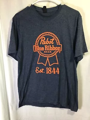 Pabst Blue Ribbon (PBR) Grayish Blue Large Cotton Blend T Shirt T16 • $8.98