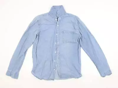 D/STRUCT Mens Blue Cotton Button-Up Size M Collared • £5