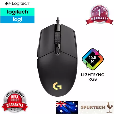 Logitech G102 G203 LIGHTSYNC Gaming Mouse Programmable 6 Buttons 8000DPI Black • $25