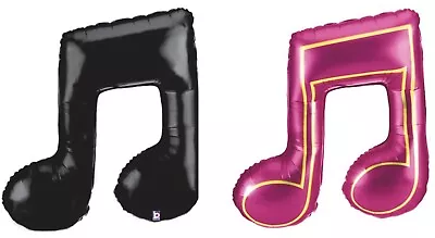Music Note Black Or Hot Pink Rock 'n Roll 50's Jumbo Foil Mylar Party Balloons • $7.95
