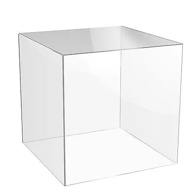 Acrylic Cube Shop Display Stand Square 5 Sided Box Clear Perspex Case Holder • £254.24