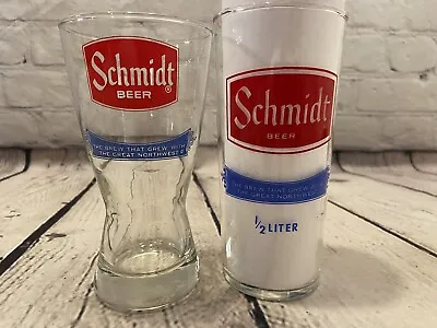 Vintage Schmidt Beer Glasses Lot Of 2 St Paul MN • $19.97