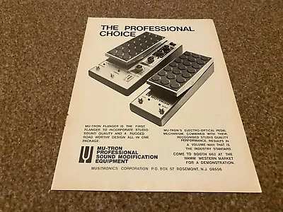 Framed Advert 11x8 Mu-tron's Electro Optical Pedal - Mu-tron Flanger • $28.35