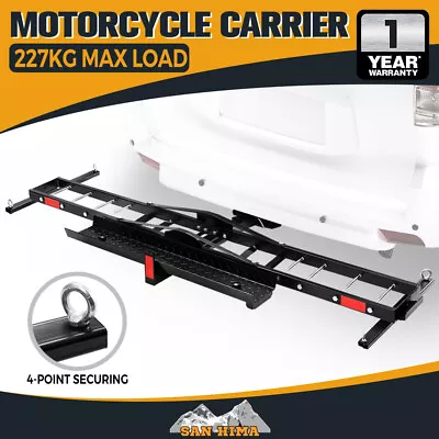 San Hima 2 Arms Motorcycle Motorbike Carrier 2″ Towbar Hitch Rack Dirt Bike Ramp • $199.95