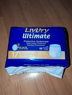 LivDry Ultimate Adult Underwear Diaper Medium Women & Men 17ct Incontinence  • $35.95