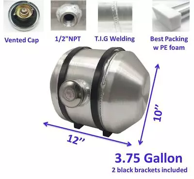 10''x12'' 3 3/4 Gallon 1/2'' NPT Center Fill Aluminum Spun Fuel Tank Gas Tank • $93.15