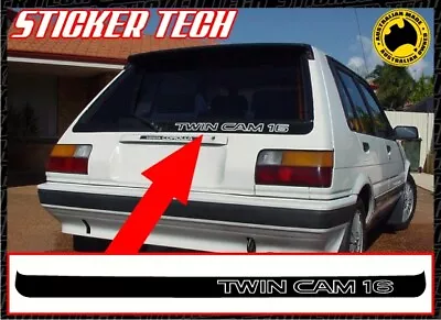 Twin Cam 16 Hatchback Vinyl Sticker Decal To Suit Toyota Ae82 Corolla 4age  • $55