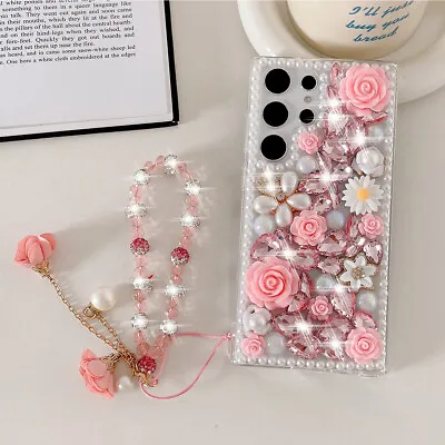 Lanyard Case For Samsung S23 S24 Ultra Shockproof Cover Rhinestone Diamond Girl • $13.95